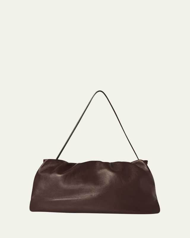 XL Bourse Shoulder Bag in Silk Leather